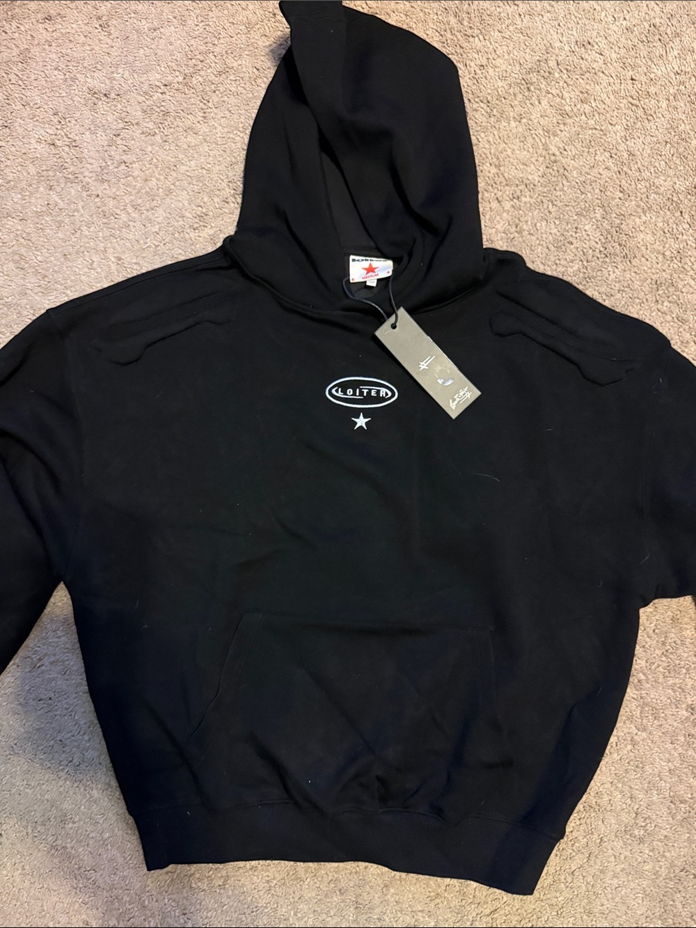 Black Men's Logo Pullover Hoodie